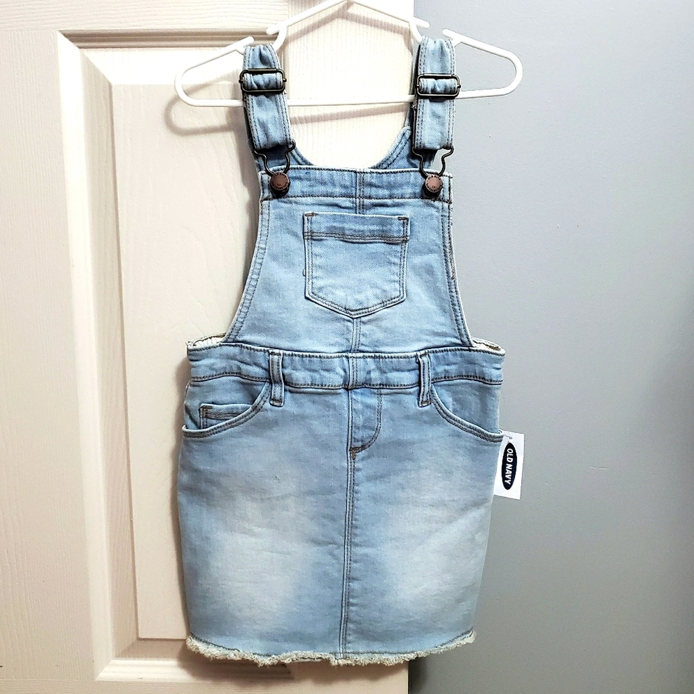 NWT Light Wash Denim Skirt Overalls 4T
